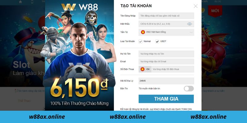 Hướng Dẫn Thao Tác Đăng Ký W88